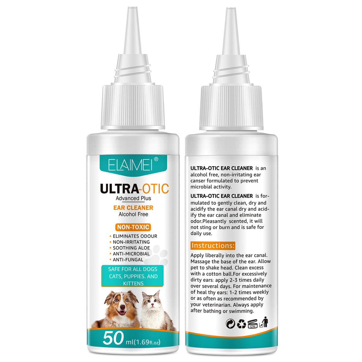 Pet Ear Cleaner 50ml – Gentle Daily Ear Care for Dogs & Cats