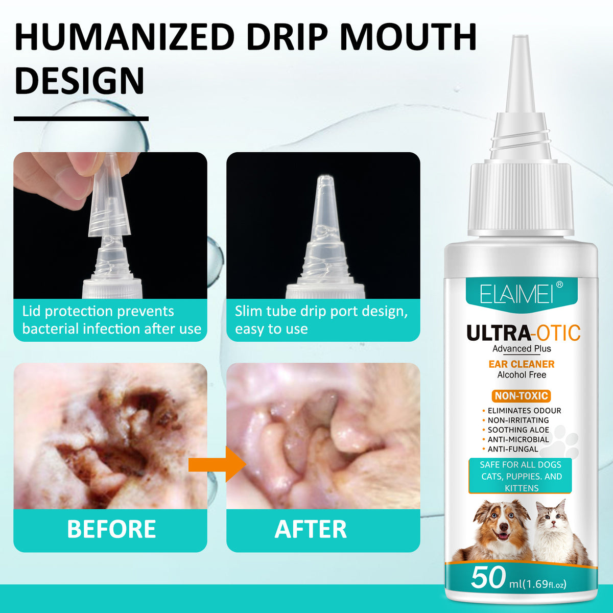 Pet Ear Cleaner 50ml – Gentle Daily Ear Care for Dogs & Cats