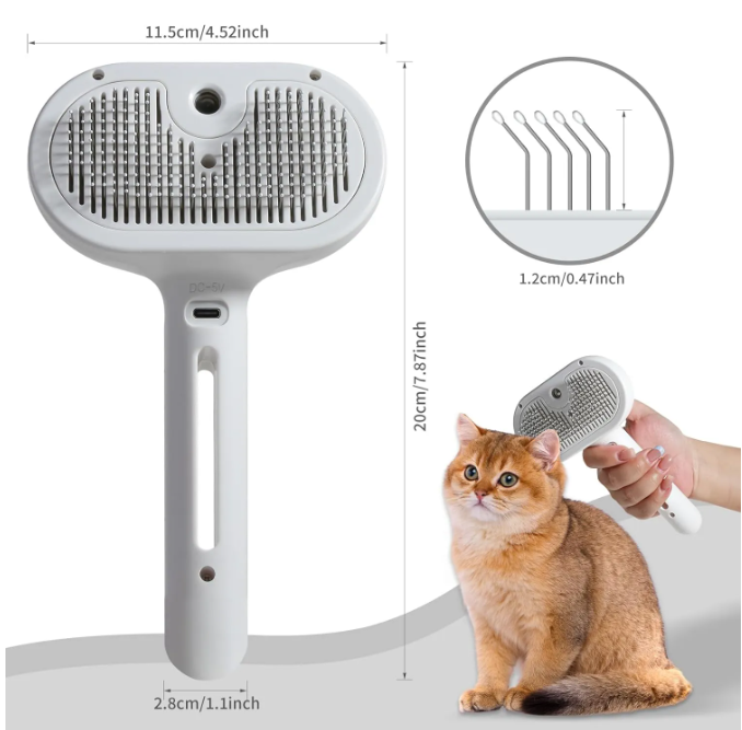Pet Hair Spray Brush – Detangle & Shine with Every Stroke