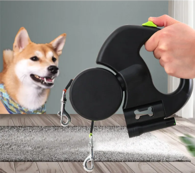 Auto Double Dog Leash – Walk Two Dogs with Total Control